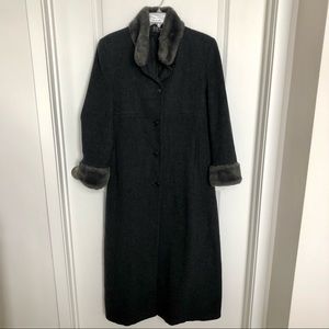 Steve By Searle wool fur trim coat